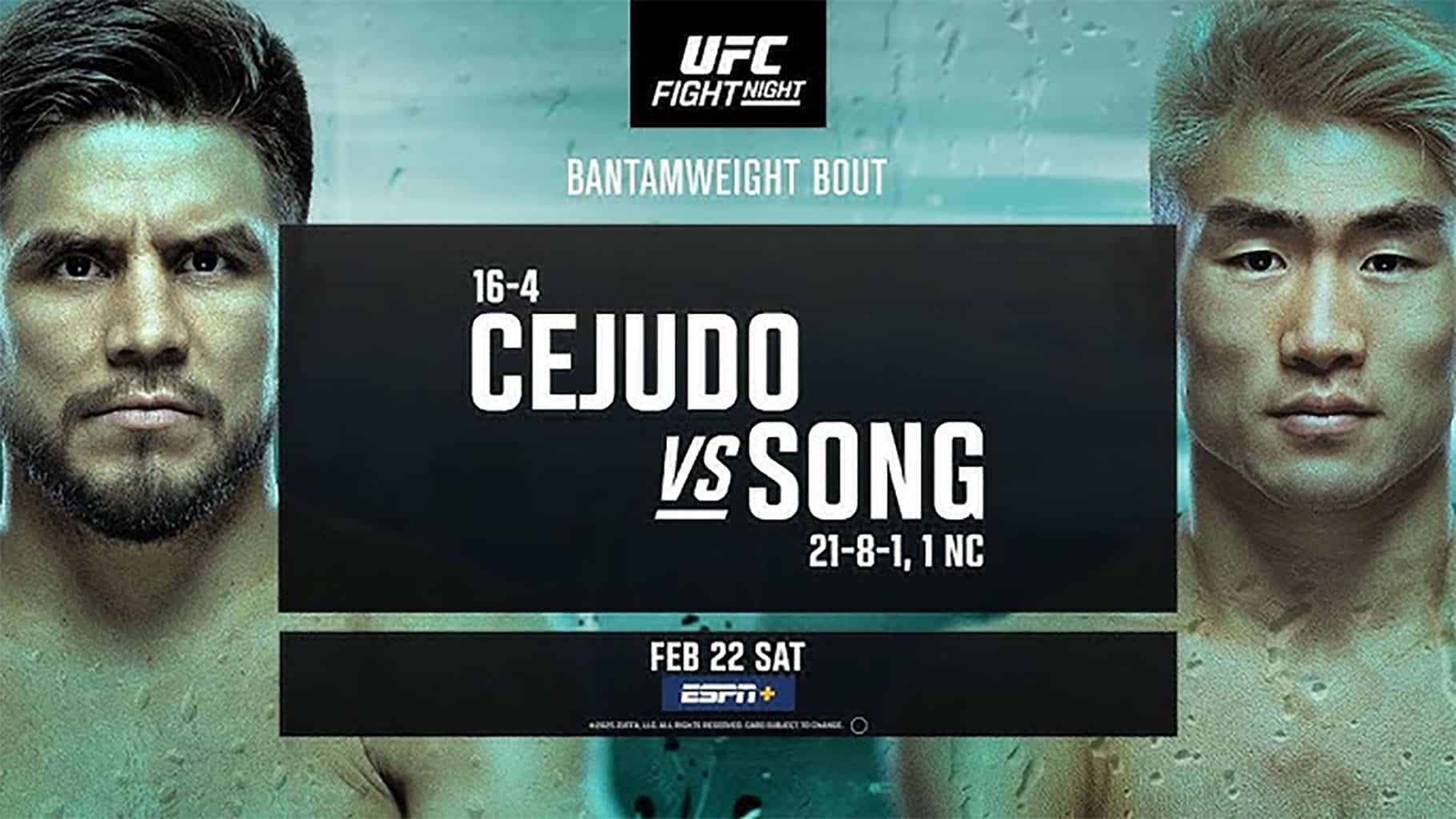 Henry Cejudo x Song Yadong Palpite - UFC | 22-02-2025